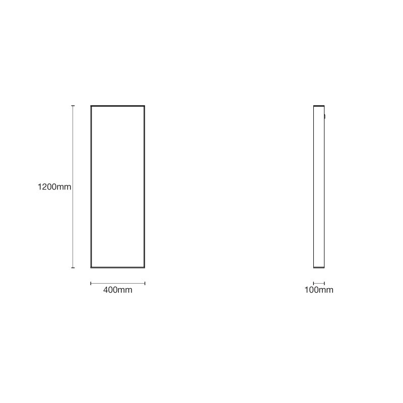 Lucent Rectangle Glass Wall Mirror, Smoke, 47.24" x 15.75"