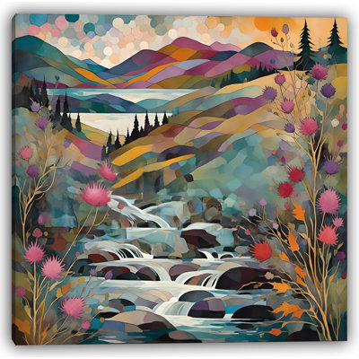 «Enchanting Mountain River», art mural sur toile tendue