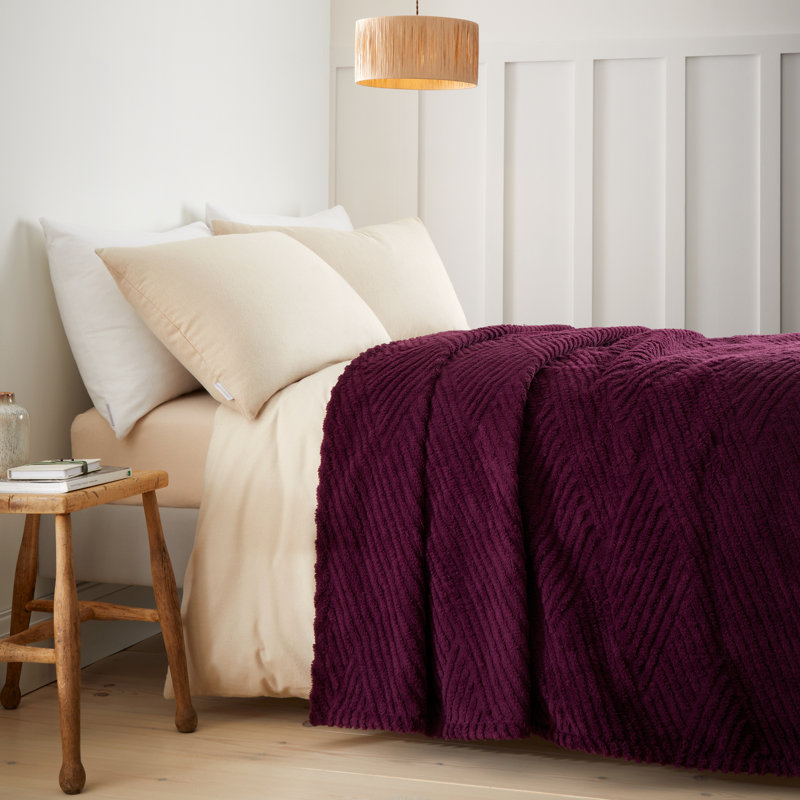 Heat Buddy Cosy Super Thermal Blanket Bedspread, Plum