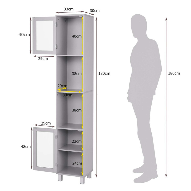 Aaleeyah Linen Cabinet, Grey