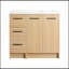 Meuble-lavabo autoportant modulaire de 36 po avec lavabo en résine, chêne clair, rangement spacieux et conception durable