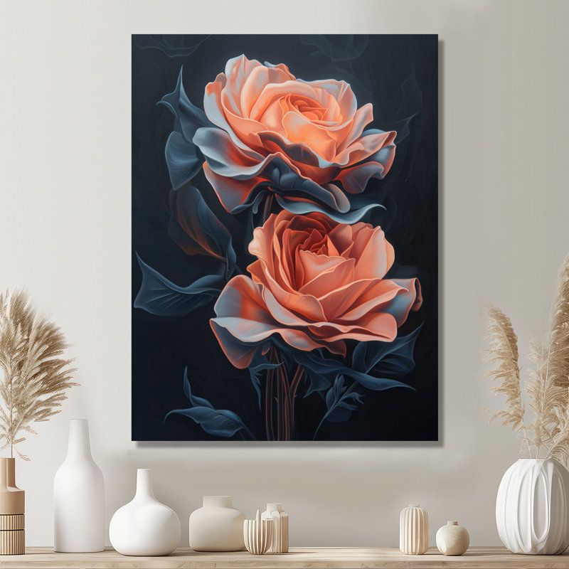Ora - salon d'art mural floral, H 40 po x l 30 po, Toile tendue, Ne s’applique pas
