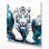 «Big Cats», tigre du Bengale blanc, art mural sur toile bleue