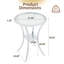 Table de bar en acier inoxydable avec plateau en verre trempé et base chromée - Rangement à deux niveaux pour la salle à manger
