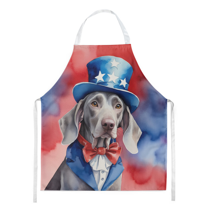 Patriotic American Apron, Weimaraner