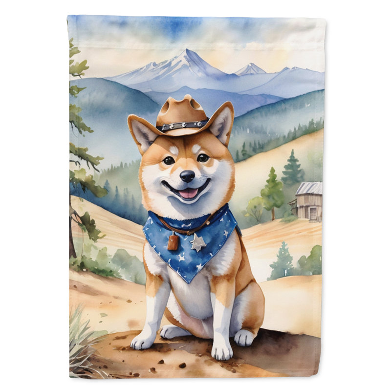 Drapeau Cowboy Welcome Garden, Shiba Inu