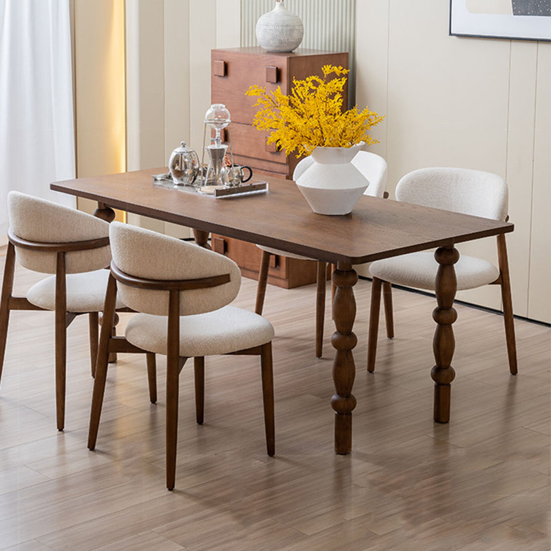 Modern Simple Solid Wood Dining Table And Chairs 4 - Person Solid Wood Solid Wood Top Four Leg Dining Set