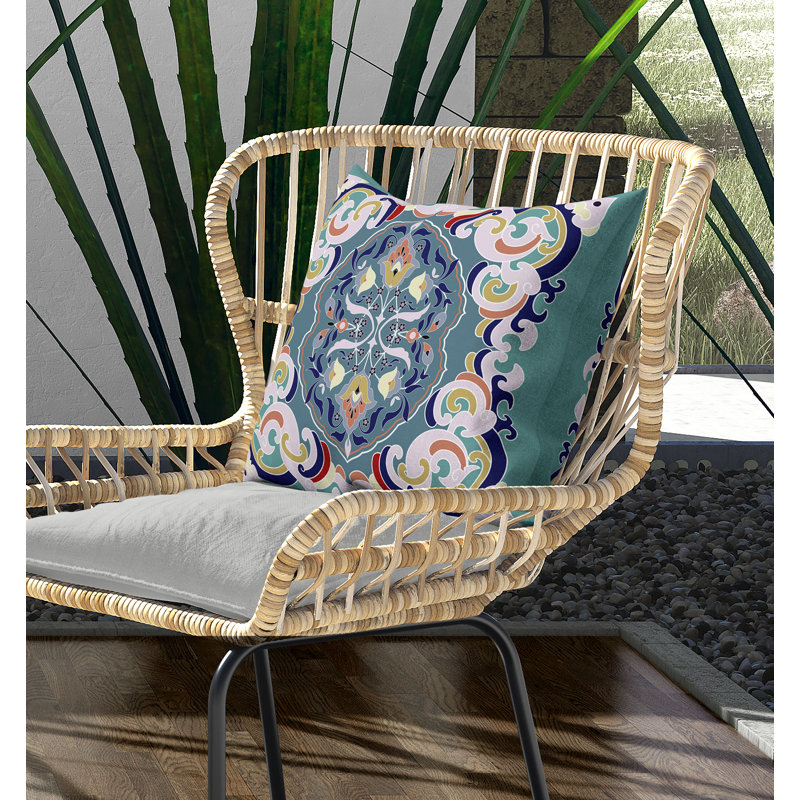 Outdoor Reversible Throw Pillow, 26" H x 26" W