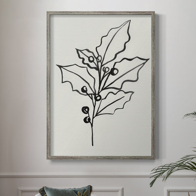 Evergreen Ink II Framed Print - Solid Wood