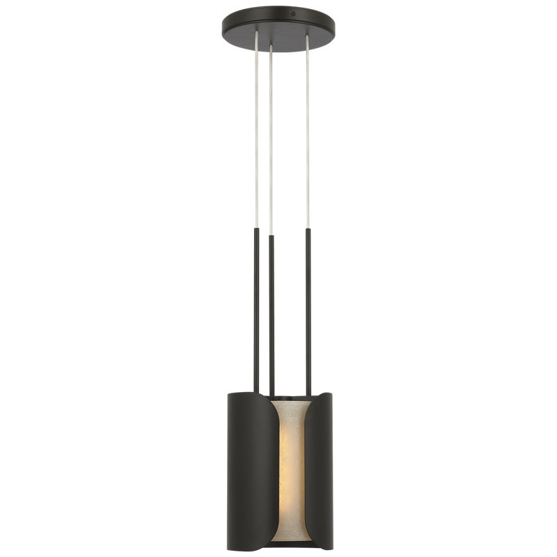 Anne-Marie Barton Armise Pendant with Nova Frost, 242" H x 7.5" W, Matte Carbon, White