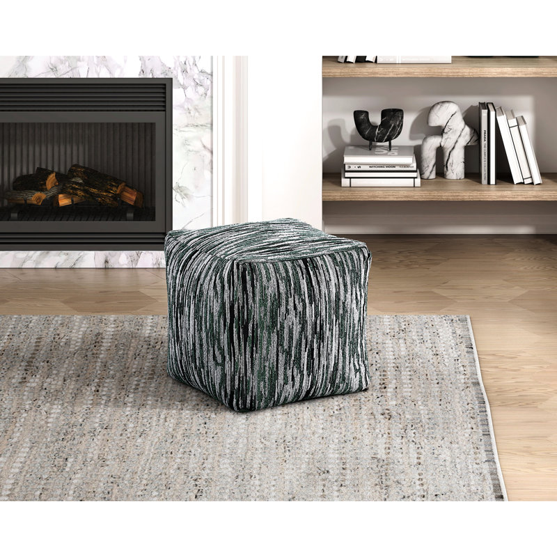 Pouf en tissu multicolore de style sac de pois, fond antidérapant, capacité de poids du cube de 16 po, capacité de poids de 300 lb, plancher, recouvert