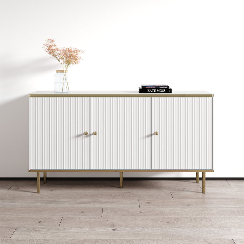 Camelia White and Gold 54" Modern Sideboard