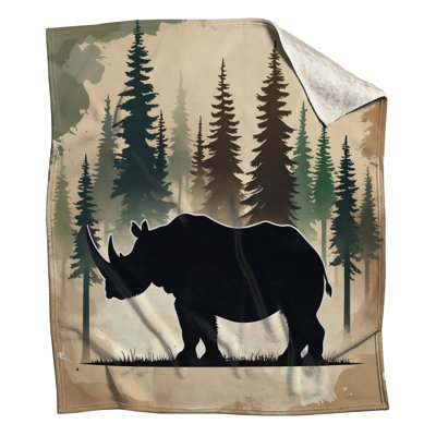 Couvertures Silhouette Rhinoceros Forest