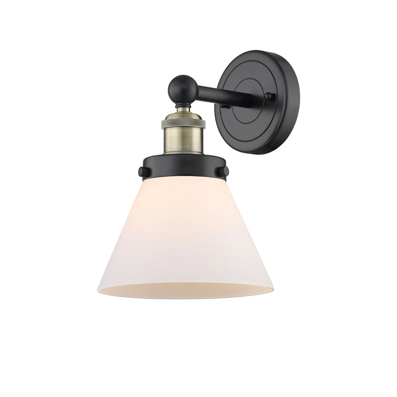Chesterhill Armed Sconce, Matte White, Black Antique Brass