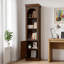 Armoire de rangement étroite de 70 po de hauteur avec tablette arquée et rangement caché