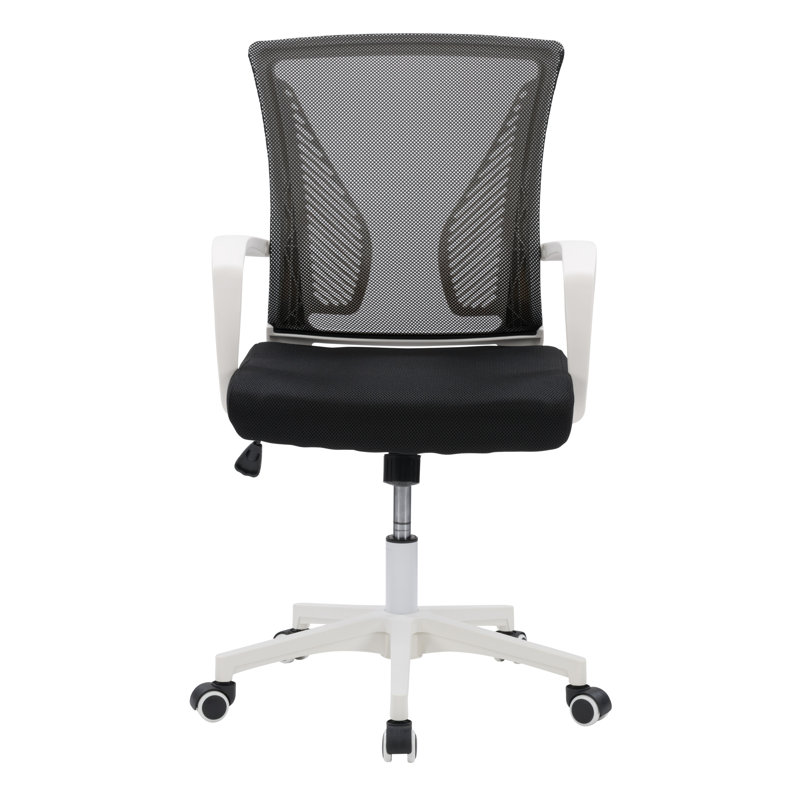 Chaise de bureau Lateasa, Blanc, Noir / Noir