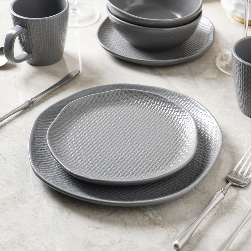Ensemble d'assiettes à salade Stone Lain Abigael, gris