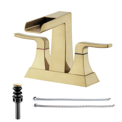 Centerset 2-handle Bathroom Faucet with Drain Assembly