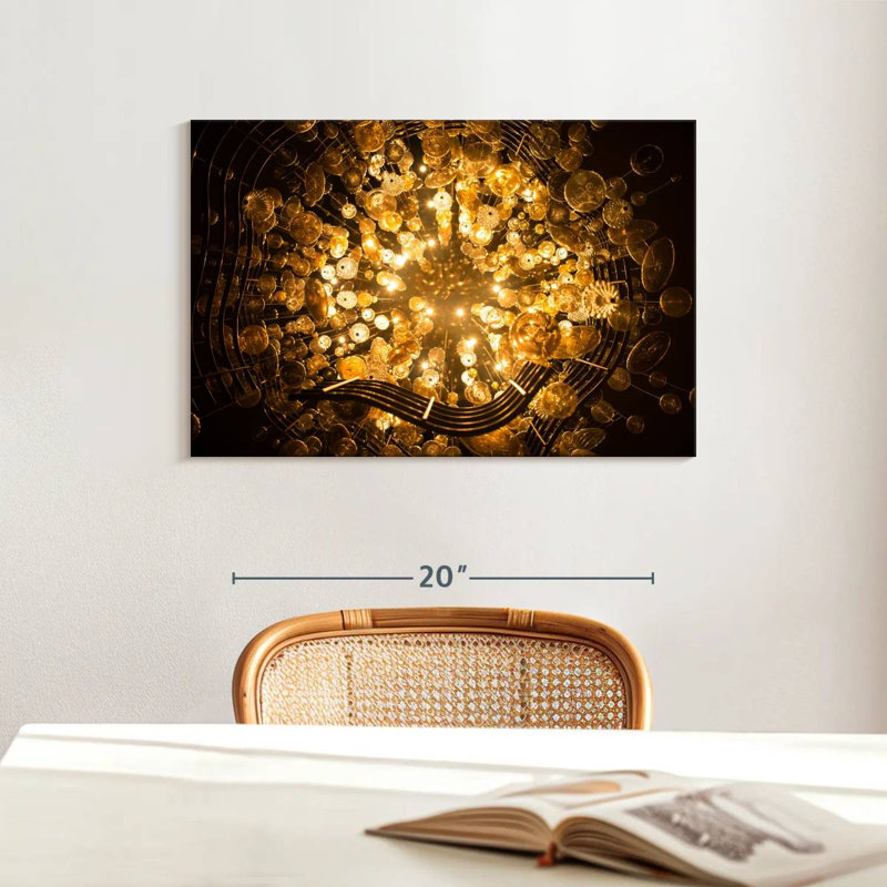 Kerner Golden Chandelier Light, 16" H x 24" W