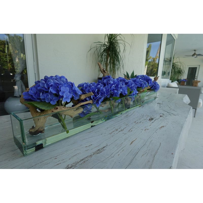Hydrangeas and Driftwood in Vase