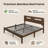 Gerrita Solid Bamboo and Metal Platform Bed with Integrated Headboard-670962503-651781915
