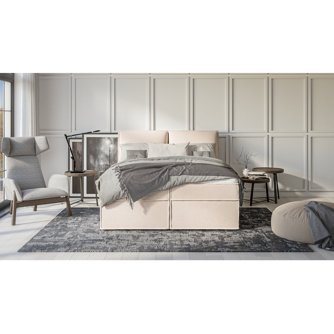 Boxspringbett Ellerie mit Topper und Bettkasten