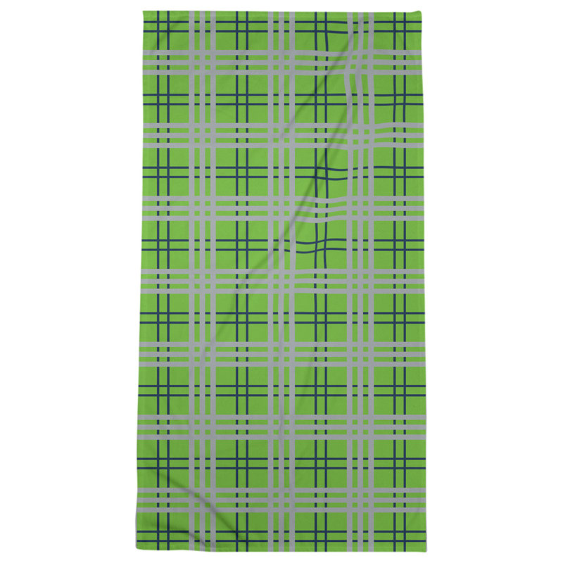 Serviette de plage de luxe Seattle football, Microfibre, Vert action / bleu marine collège / gris loup
