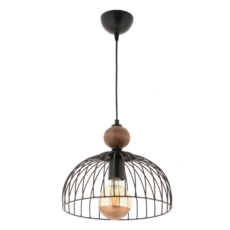 Stunning Black & Natural Chandelier, 23.6 x 10.2 inches | Durable Metal Body, 60 inches Total Height | E27 Socket, Max 40W (Bulb Not Included) | Stylish Lighting for Modern Homes & Elegant Spaces, IP20 Rated