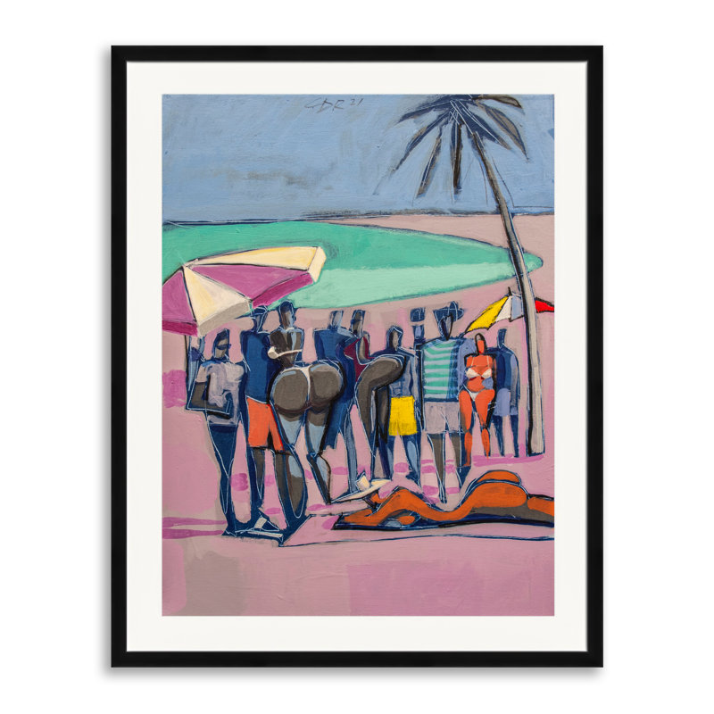 Viii par Carlos Davila Rinaldi, H 31,2 po x l 25,2 po, Papier avec cadre noir