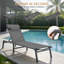 Chaise longue d'extérieur entièrement assemblée en aluminium Ajoku 2 PCS avec dossier réglable à 5 positions et coussin-1968073433