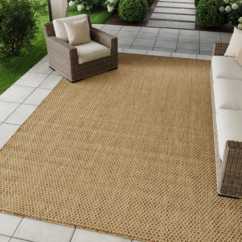 Hartigan Jute Modern Indoor/Outdoor Rug, Rectangle 8' x 10'