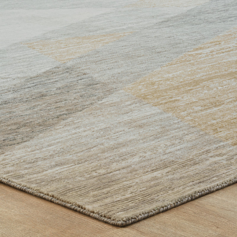 Rosemont Coastal Mist Wool Handcrafted Area Rug, Beige, Rectangle 8'6" x 11'6"