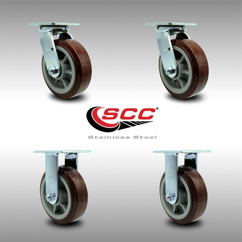 4 Piece Polyurethane Caster Set