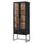 Armoire minimaliste noire pour l'organisation - Unité contemporaine 31,5 x 18 x 86,5 po avec portes en verre d'une profondeur de 18 po