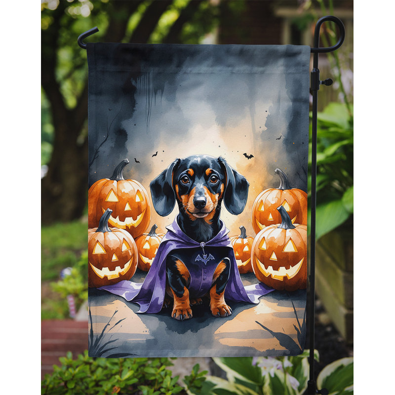 Drapeau de jardin chiot Halloween, Teckel