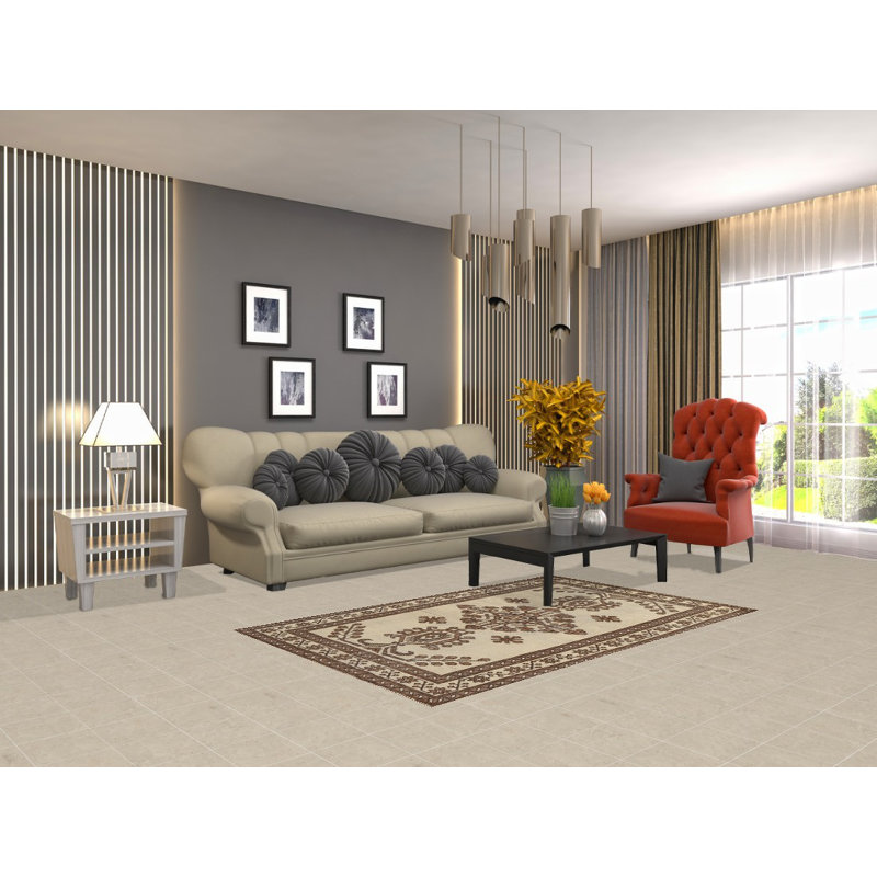 Tapis traditionnel géométrique en laine 4 x 6