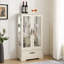 Vitrine lumineuse en verre avec tablettes réglables-122642802