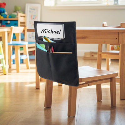 Chair Pockets for Classroom 12 Pack Chairback Buddy Pocket with Name Tag