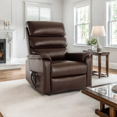 Aura Dual Motor Power Lift Recliner With Thick Back, 180° Flat Recline With Heat And Massage by Latitude Run