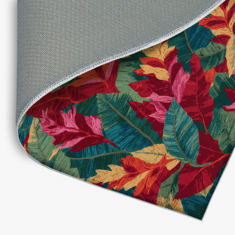 Tapis rouge intérieur et extérieur Botanical, Rectangulaire 2 pi x 3 pi