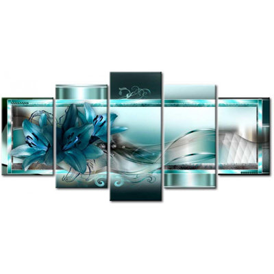 " Sky Blue Lilies " 5 - Pieces