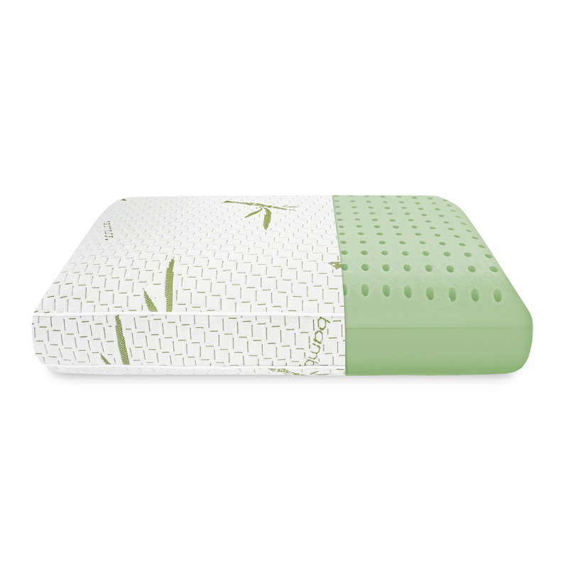 Green Tea Infused Memory Foam Bed Pillow with Bamboo Cover