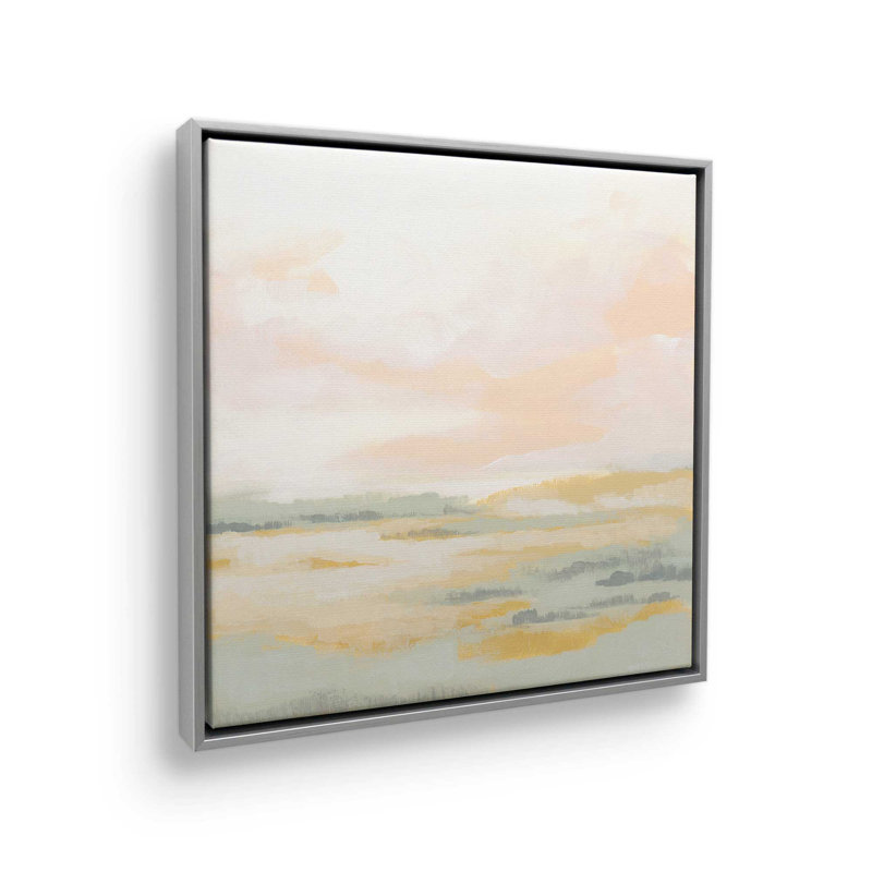 «Pastel Fields of Light II», reproduction sur toile, Cadre flottant en chrome poli, H 12,75 po x l 12,75 po x P 1,75 po, 1
