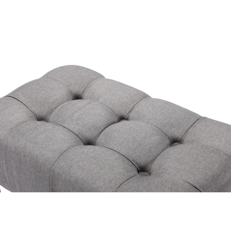 Repose-pieds BirdRock Home, Noir, Beige Linen
