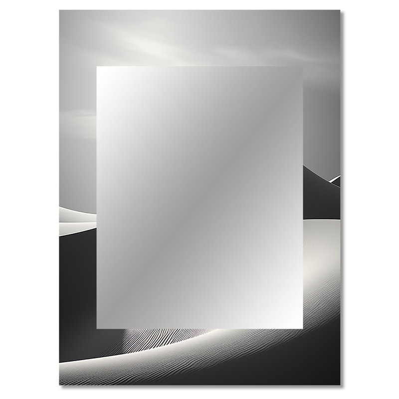 Saharas Silence Photography - Desert Decorative Mirror, Global Large Wall Mirror, Printed Metal Art, 40" x 30"