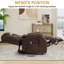 Fauteuil inclinable Power Lift à deux moteurs, fauteuils inclinables à plat à 180 ° pour adultes et personnes âgées avec chaleur et massage, grand, type C, coussin lombaire pour le salon, cuir (brun)-1319068171