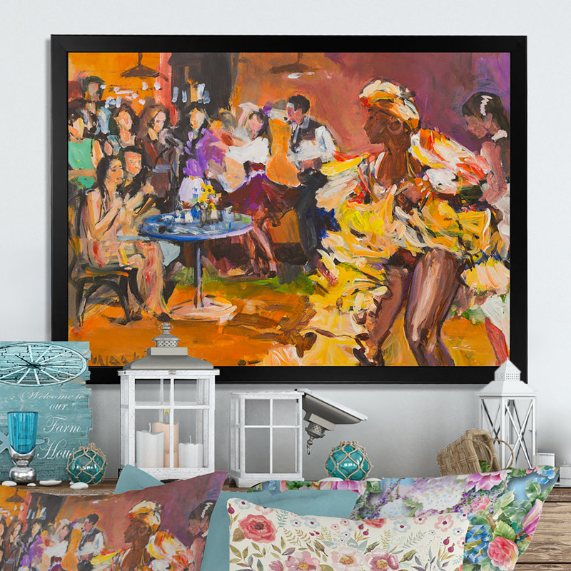Dance Party Passionate - reproduction d'art sur toile, Toile avec cadre noir, H 8 po x l 12 po x P 1 po