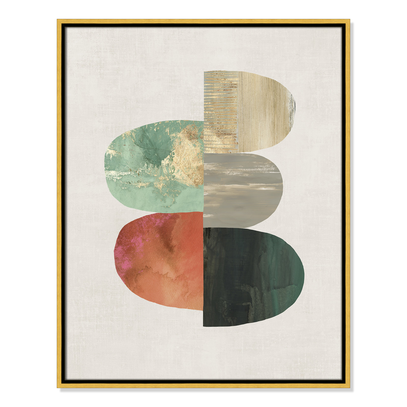 Evolving Energy I - Painting Print, Picture Framed Canvas, 29.5" H x 23.5" W, Gold