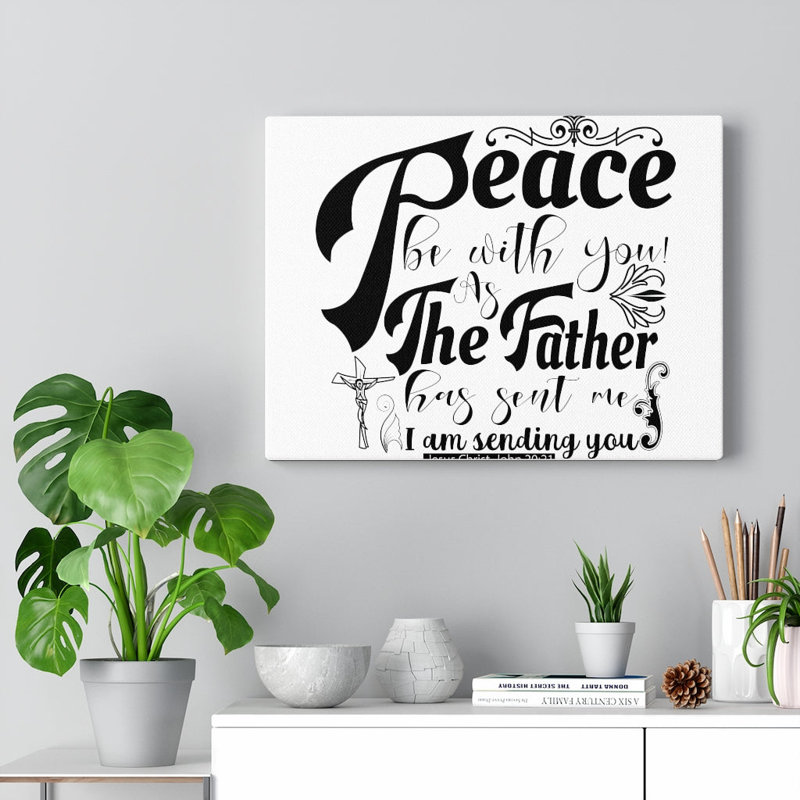 Peace Be With Christian - Wrapped Canvas Print, 28cm H x 36cm W