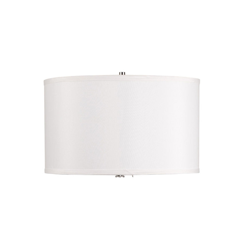 Lampe de table rétro 27 po en métal avec finition argentée et abat-jour en lin blanc